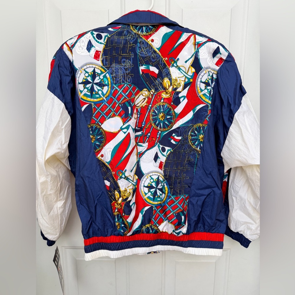 NWT Vintage 90s River Edge RE Sport Nautical Print Windbreaker Jacket Retro - Picture 9 of 16